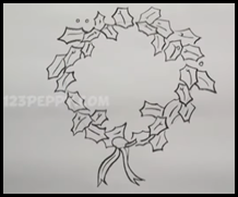 How to Draw a Christmas Wreaths