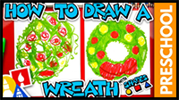 How to Draw a Holiday Wreath – Preschool