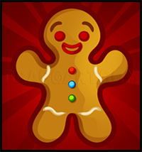 How to Draw a Christmas Gingerbread Man