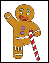 How to Draw Gingerbread Man (Shrek) Step-by-Step