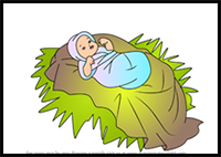 How to Draw Baby Jesus Nativity
