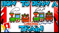 How to Draw a Christmas Train