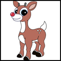 How to Draw Rudolph the Red Nosed Reindeer