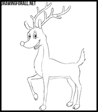 How to Draw Rudolph the Red Nosed Reindeer