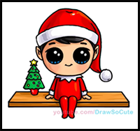 How to Draw Elf from Santa's Elves with Easy Step by Step Winter