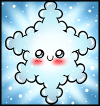 Kawaii Art, Snowflake Drawing Lesson