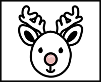How to Draw Rudolph the Red-Nosed Reindeer (Head)