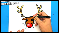 How to Draw a Cute Easy Reindeer - Derpy Rudolph