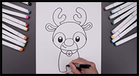 How to Draw Rudolph the Red Nosed Reindeer
