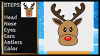 CUTE Rudolph Drawing! How to Draw Reindeer for Kids