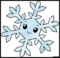 How to Draw a Cartoon Snowflake