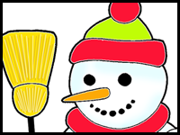How to Draw a Cartoon Snowman