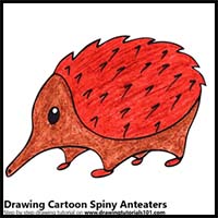 How to Draw a Cartoon Spiny Anteater