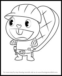 How to Draw Handy from Happy Tree Friends