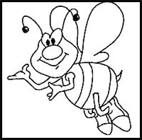 Bee Printable Drawing Lesson