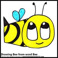 How to Draw a Bee from Word Bee