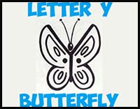 How to Draw a Butterfly from the Letter Y – Easy Step by Step Drawing Tutorial for Kids