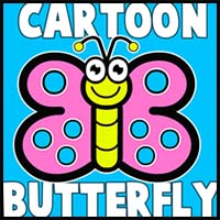 How to Draw Cartoon Butterflies Drawing Tutorial for Preschoolers and Children