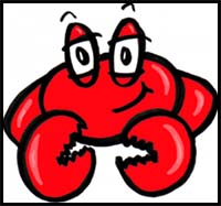 How to Draw Simple Cartoon Crabs for Kids