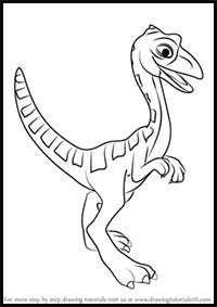 How to Draw Mrs. Ornithomimus from Dinosaur Train