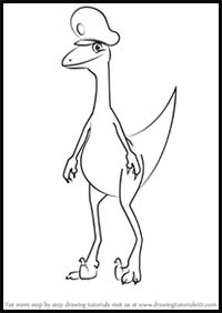 How to Draw The Station Master Troodon from Dinosaur Train