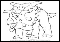 How to Draw Mayor Kosmoceratops from Dinosaur Train