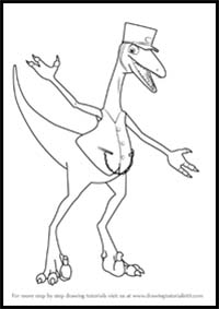 How to Draw Mr. Engineer from Dinosaur Train