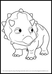How to Draw Tuck Triceratops from Dinosaur Train