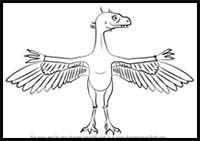 How to Draw Arlene Archaeopteryx from Dinosaur Train