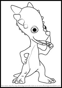 How to Draw Spikey Stygimoloch from Dinosaur Train