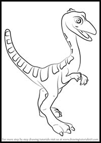 How to Draw Oren Ornithomimus from Dinosaur Train