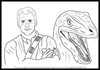 How to Draw Owen Grady and Blue from Jurassic World