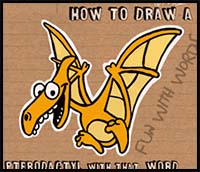 How to Draw Cartoon Pterodactyls Using the Word Step by Step Drawing Tutorial