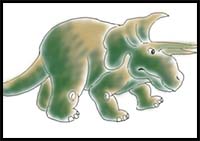 How to Draw a Triceratops Dinosaur
