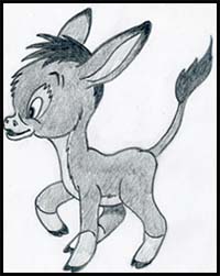 How to Draw Cartoon Donkey