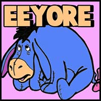 Drawing Eeyore from Winnie the Pooh Series in Easy Steps Tutorial