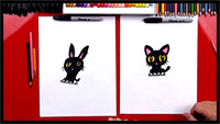 how to draw a cartoon black cat