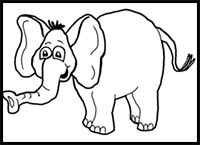 How to Draw Cartoon Elephants / African Animals Step by Step Drawing Tutorial for Kids