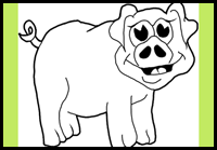How to Draw Cartoon Pigs Step by Step Tutorial