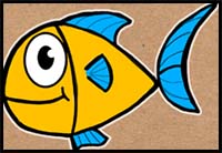 How to Draw a Cartoon Fish from Word Fish Easy Drawing Tutorial for Kids
