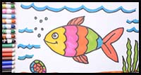 How to Draw Fish and Coloring Fish Under Water for Kids