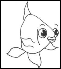 How to Draw a Cartoon Fish Step by Step Drawing Tutorial for Kids