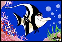 How to Draw Gill from Finding Nemo