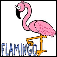 How to Draw Cartoon Pink Flamingos in Easy Steps Lesson