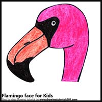 How to Draw a Flamingo’s Face for Kids