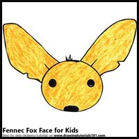 How to Draw a Fennec Fox Face for Kids