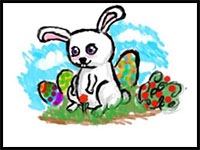 how to draw an easter rabbit