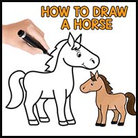 How to Draw a Horse Step by Step Tutorial for Kids (Cartooning)