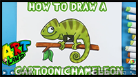 How to Draw a Cartoon Chameleon!!