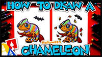 How to Draw a Halloween Chameleon